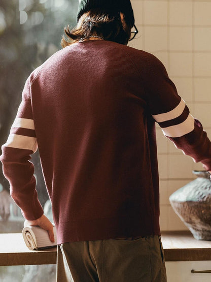 Retro Color Block Knit Sweater