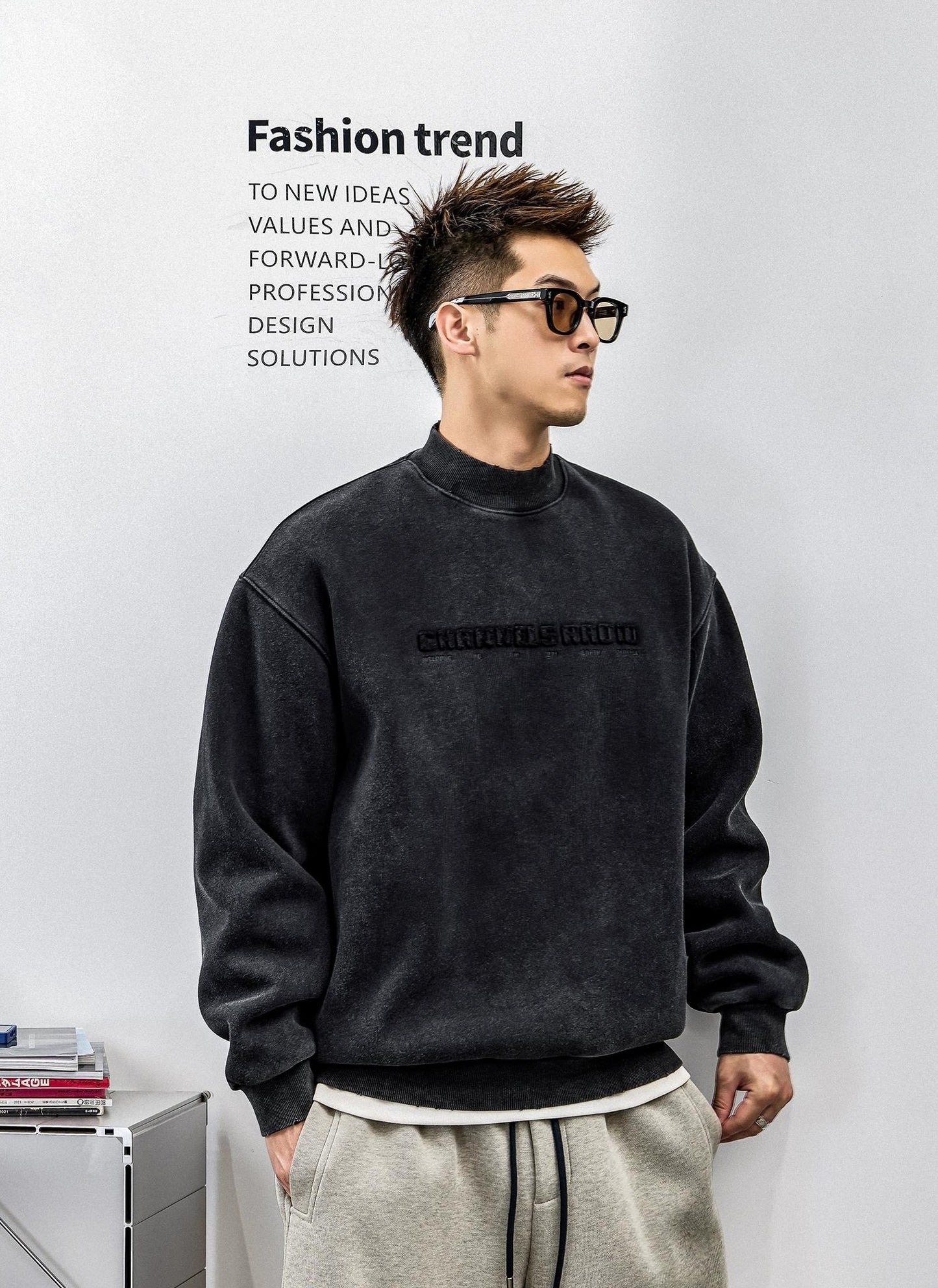 暖かいハーフハイネックセーター