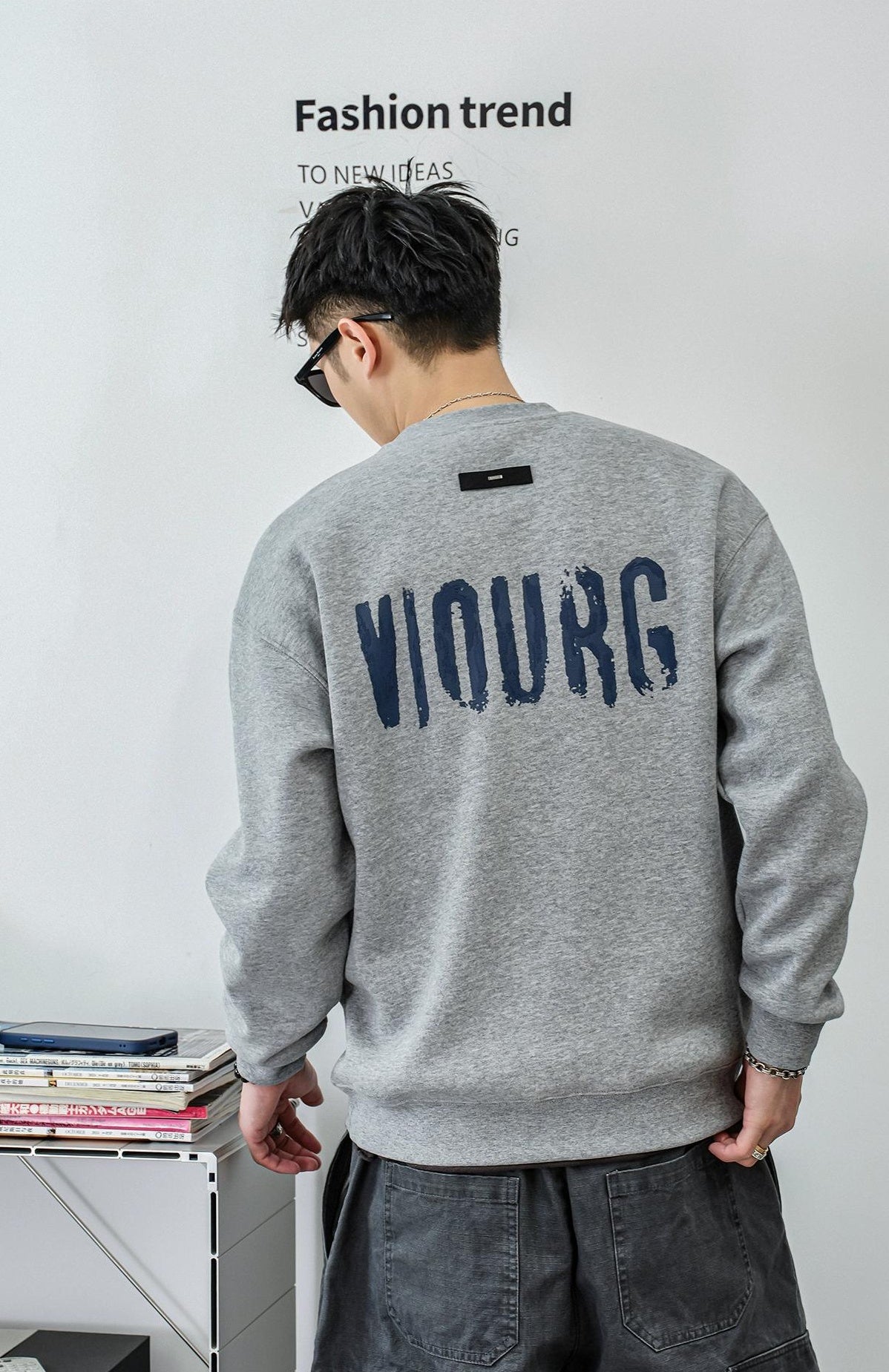 フリースレタードセーター　トップ