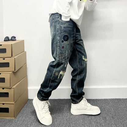 ワイルド パッチワーク デニム パンツ