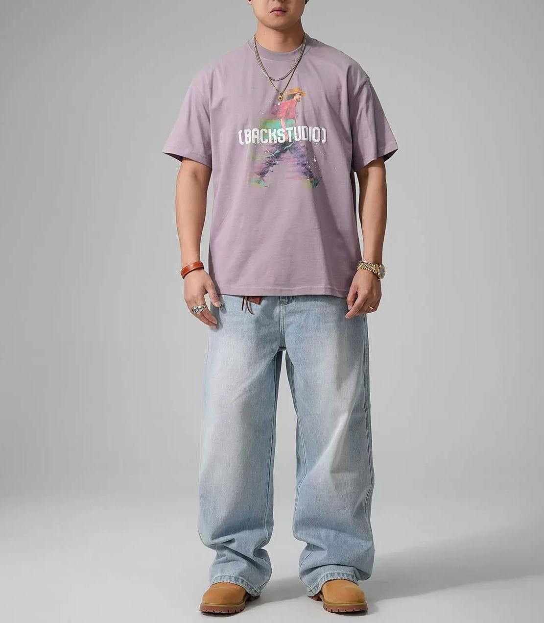 カジュアルグラフィックコットンＴシャツ