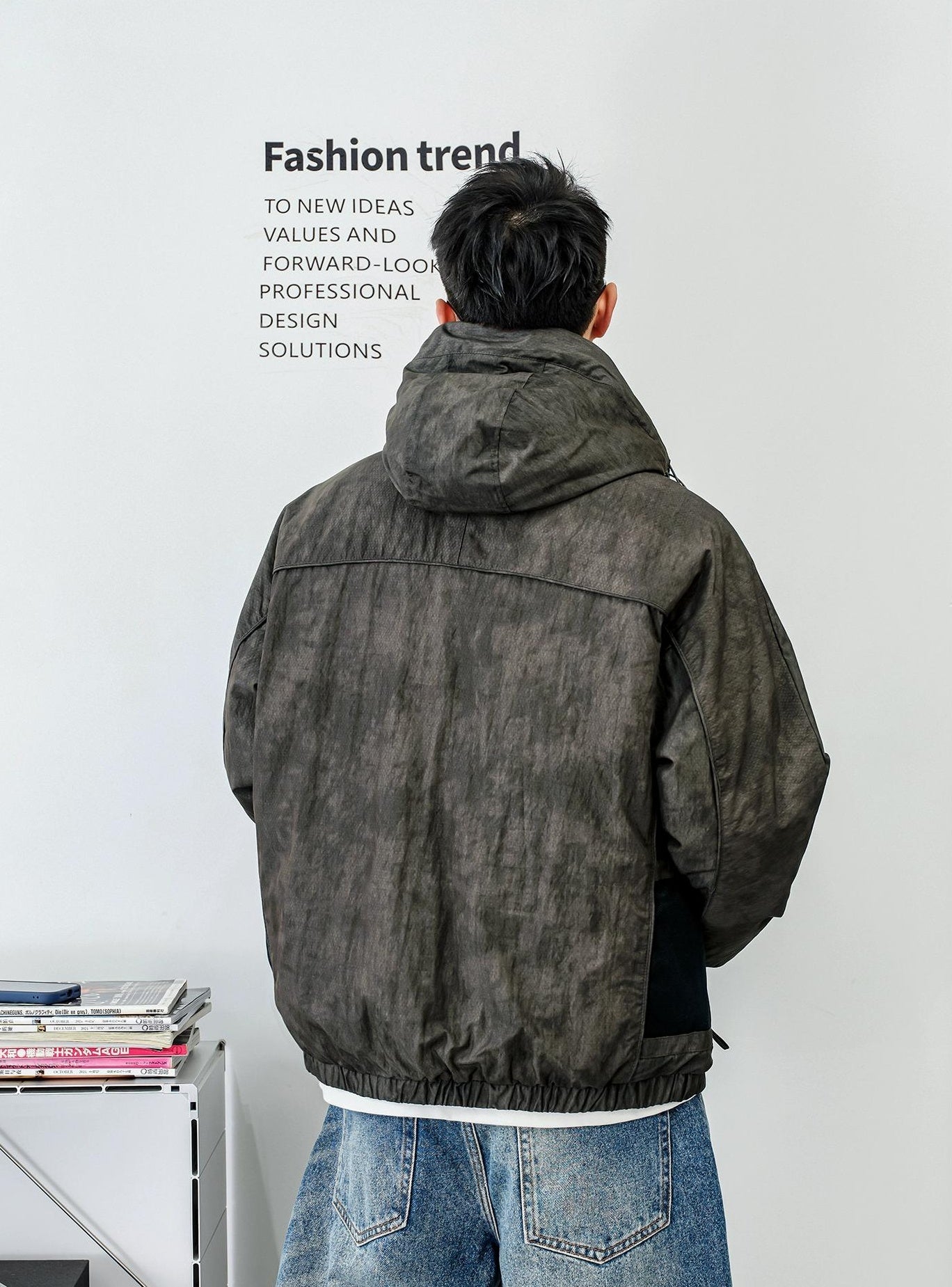 ファッションカモフラージュハーフジップジャケット