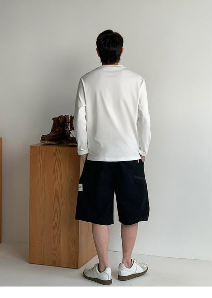 通気性綿ロングスリーブTシャツ