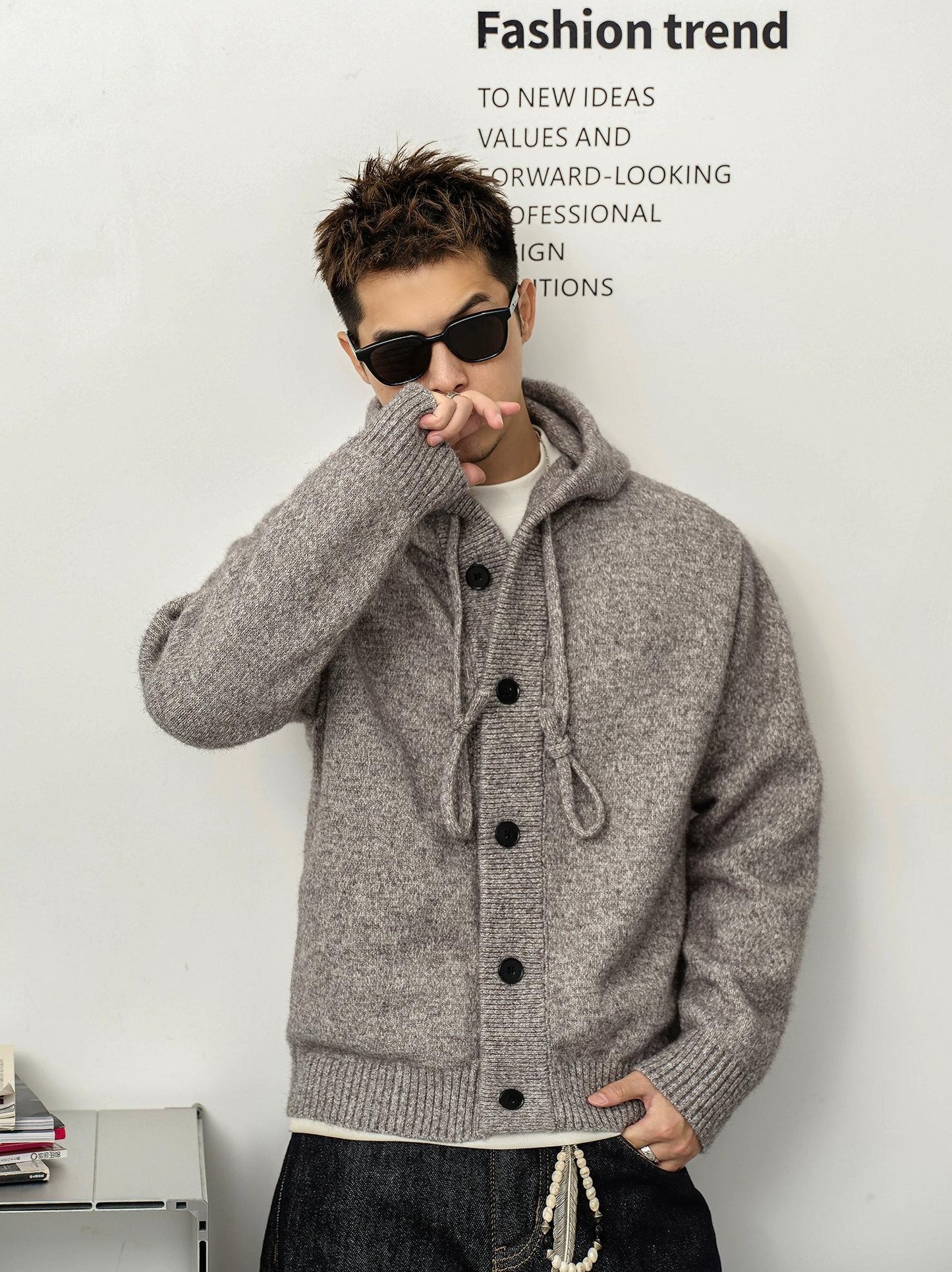 Retro Casual Hooded Cardigan