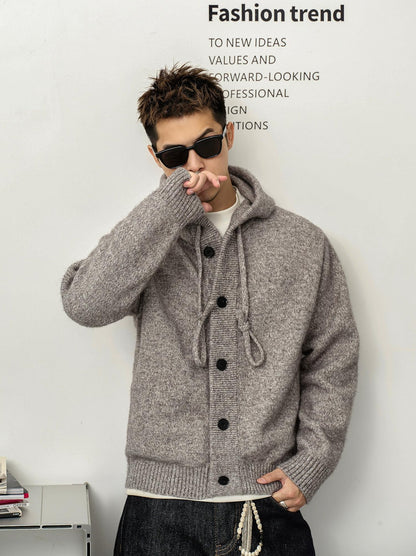 Retro Casual Hooded Cardigan