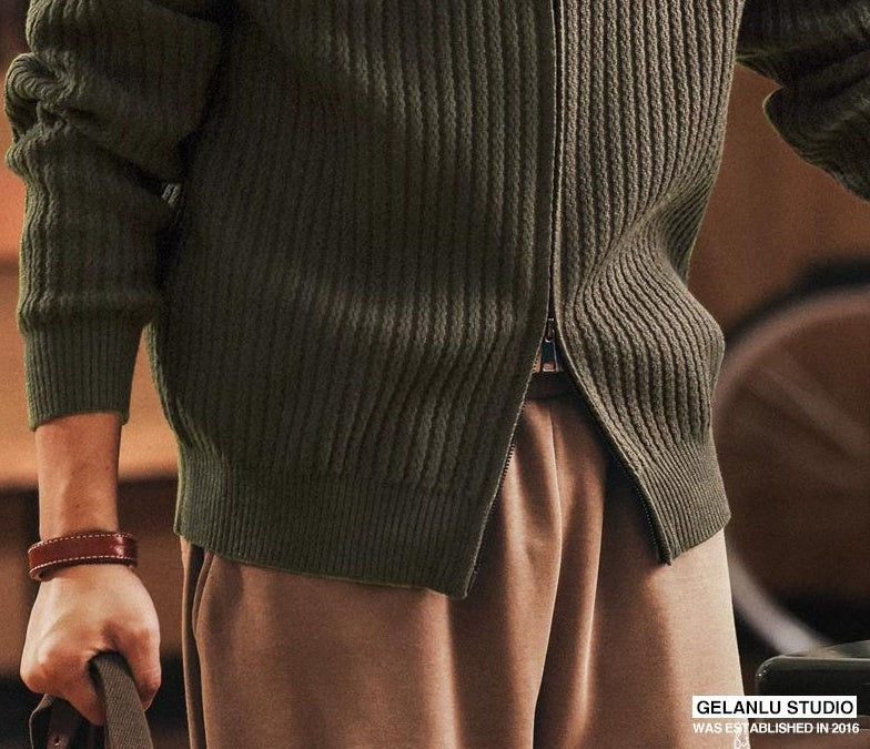 Retro Blue Knit Cardigan