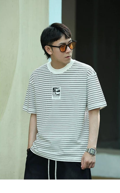 Striped Patchwork T-Shirt