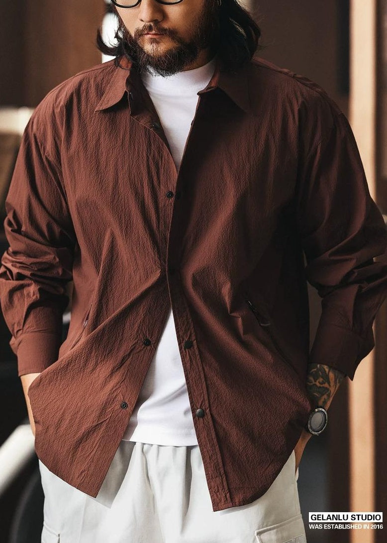 モアレシルクシャツジャケット