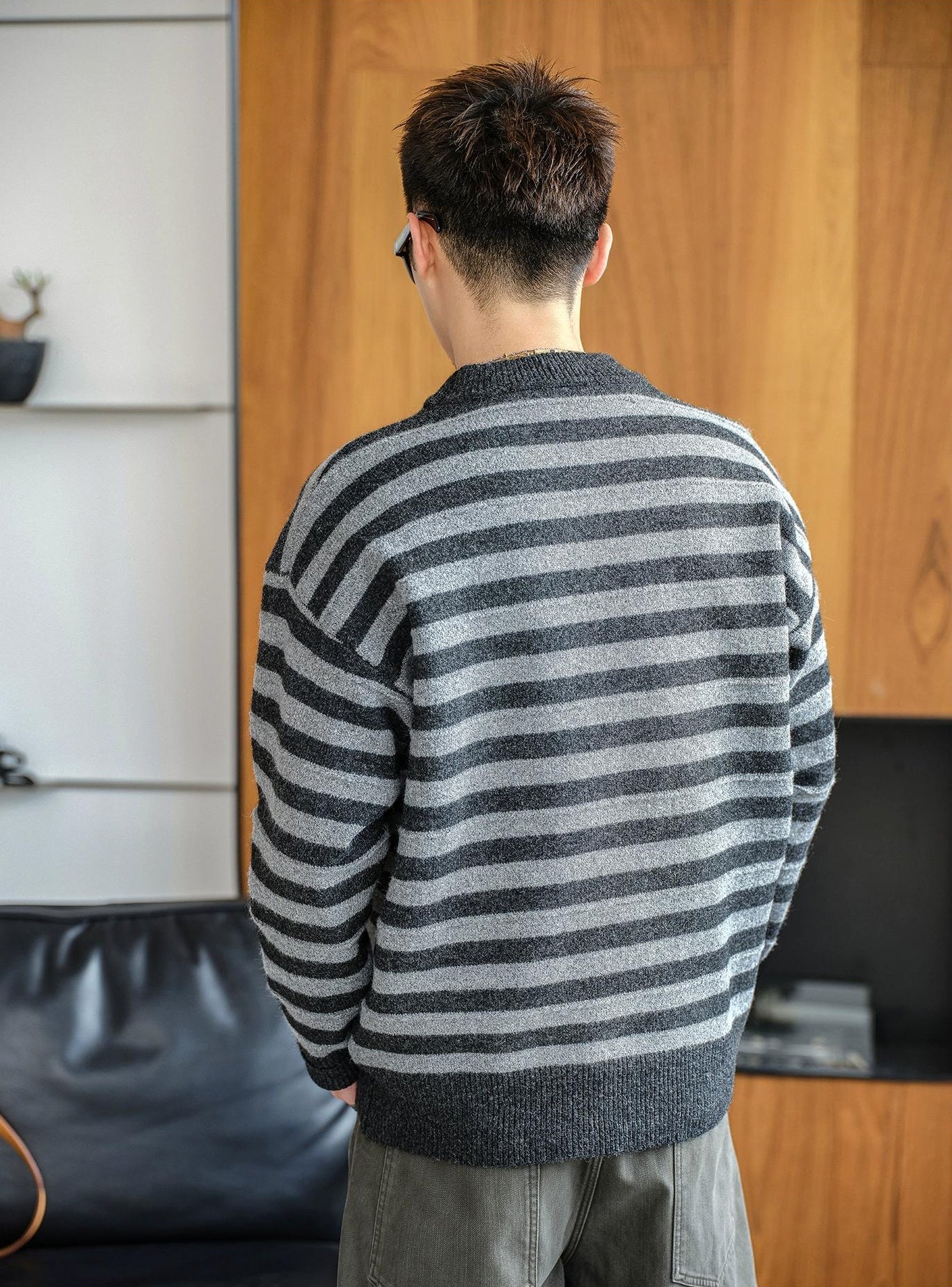 Retro Striped Knit Sweater