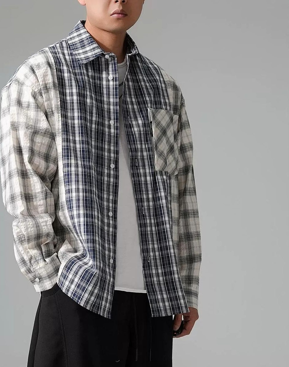 レトロ チェック柄シャツジャケット