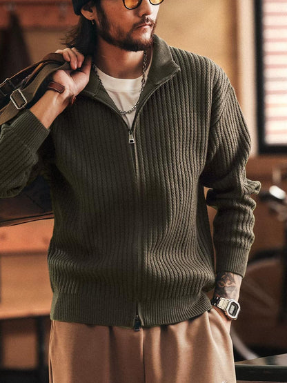 Retro Blue Knit Cardigan