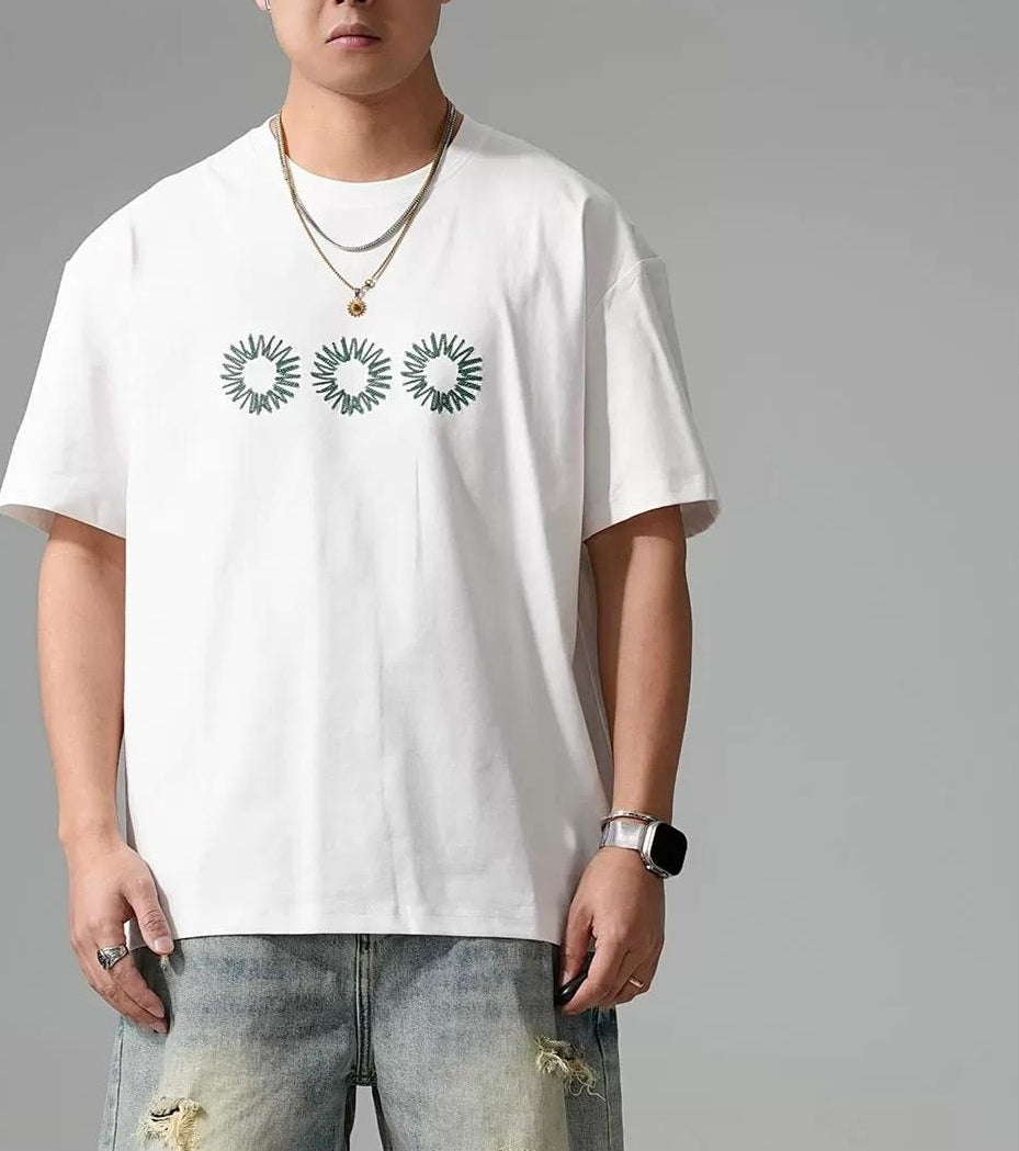 スタイリッシュ刺繍ジムTシャツ