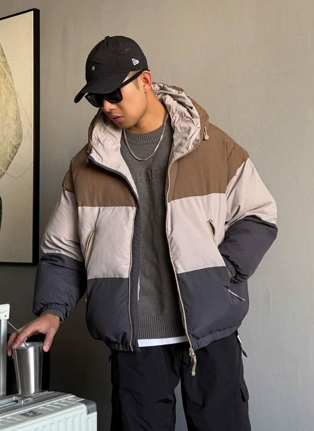 Bold Color Block Hoodie Jacket