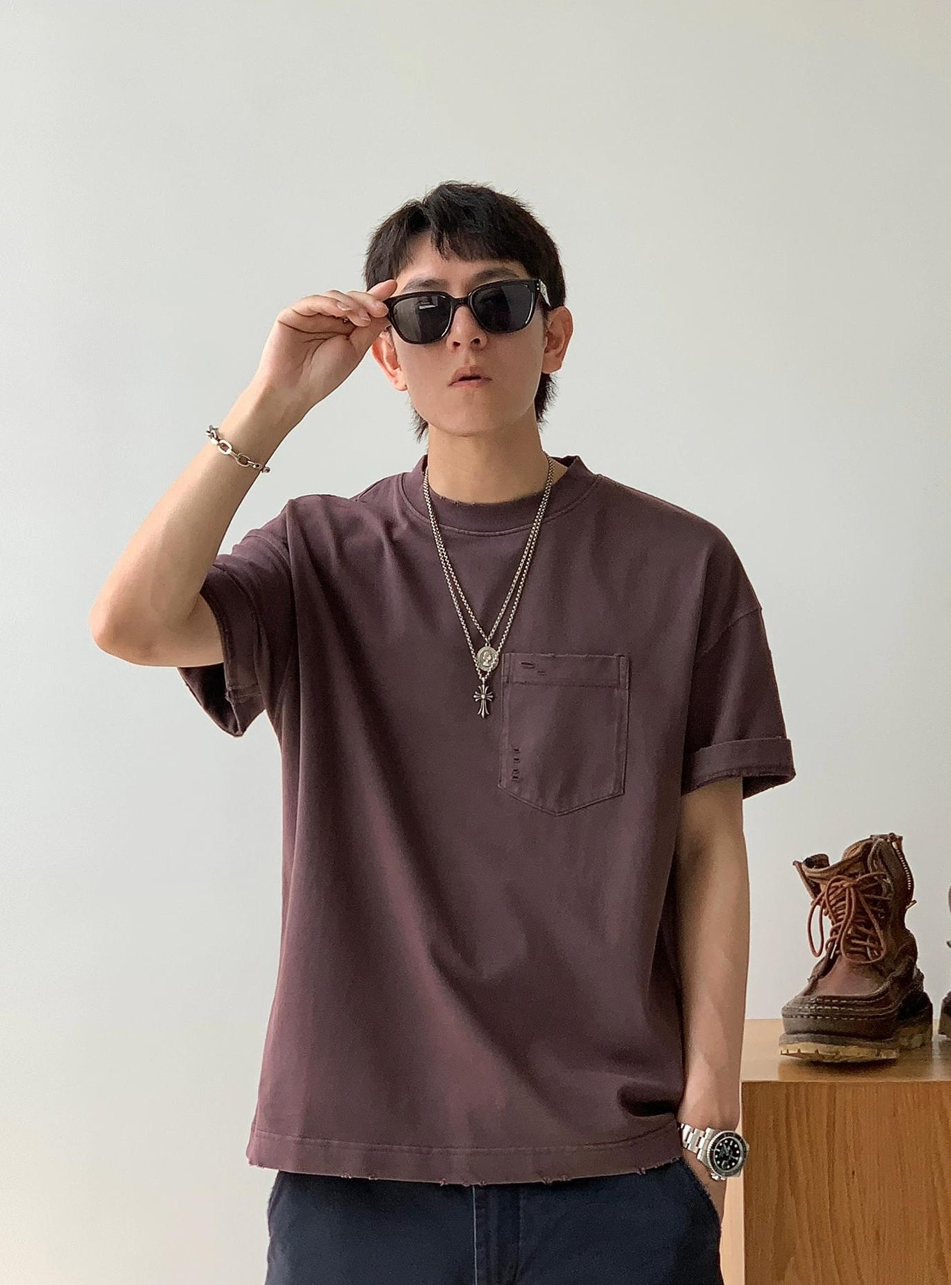 Retro Spliced Pocket Tee