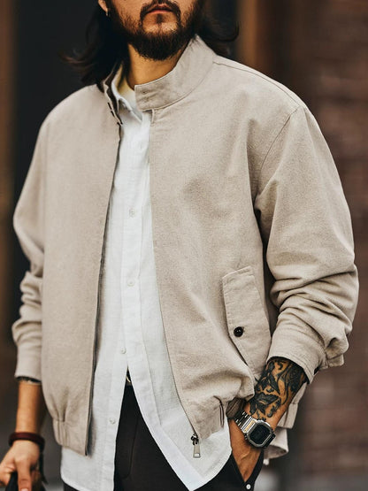 リネンブレンドハリントンジャケット