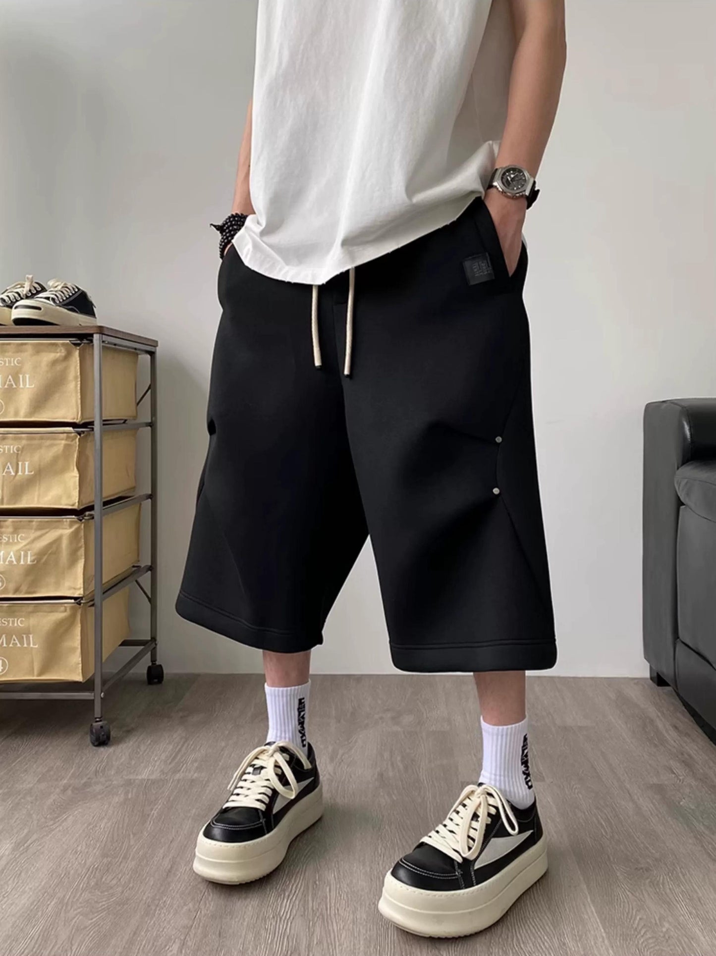 Gray 3D Sports Shorts
