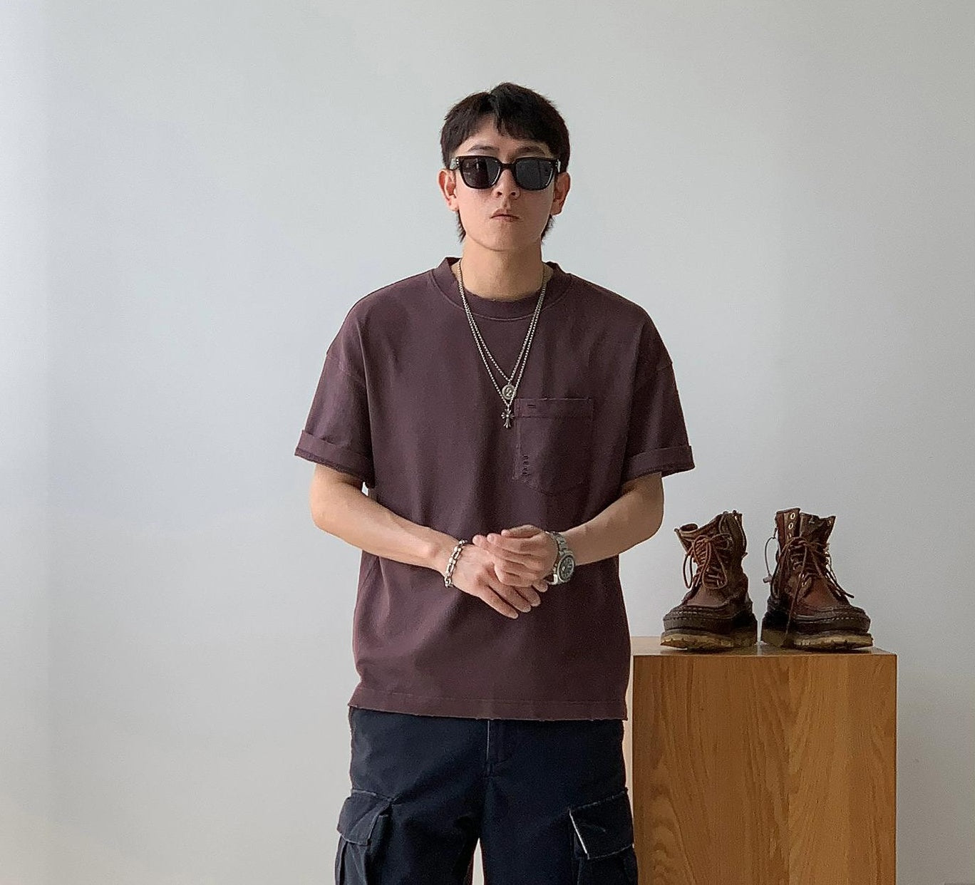 Retro Spliced Pocket Tee