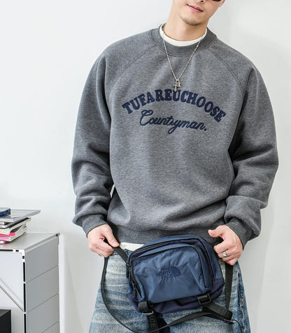 Casual fleece embroidered sweatshirt