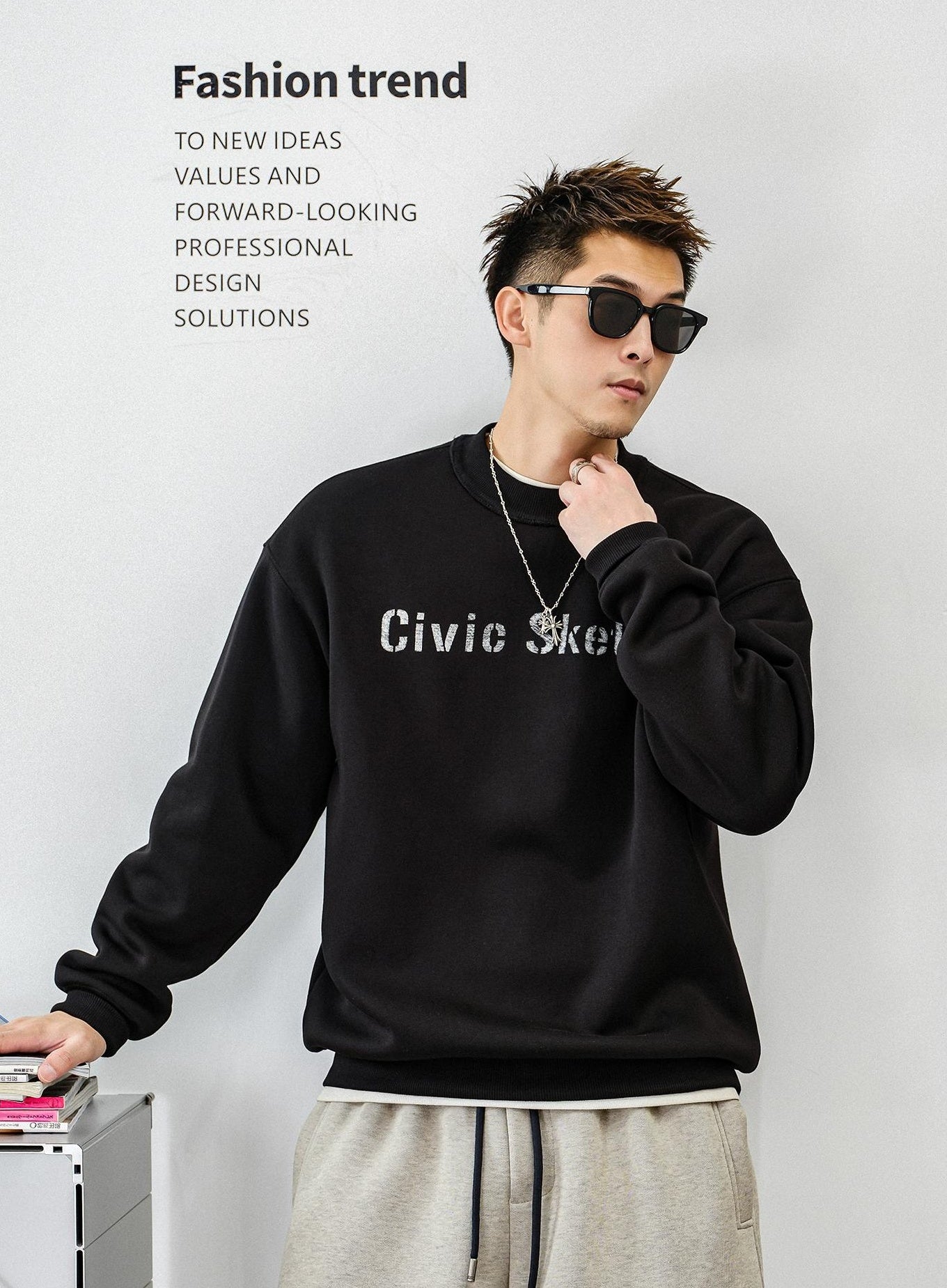 Casual fleece sweater