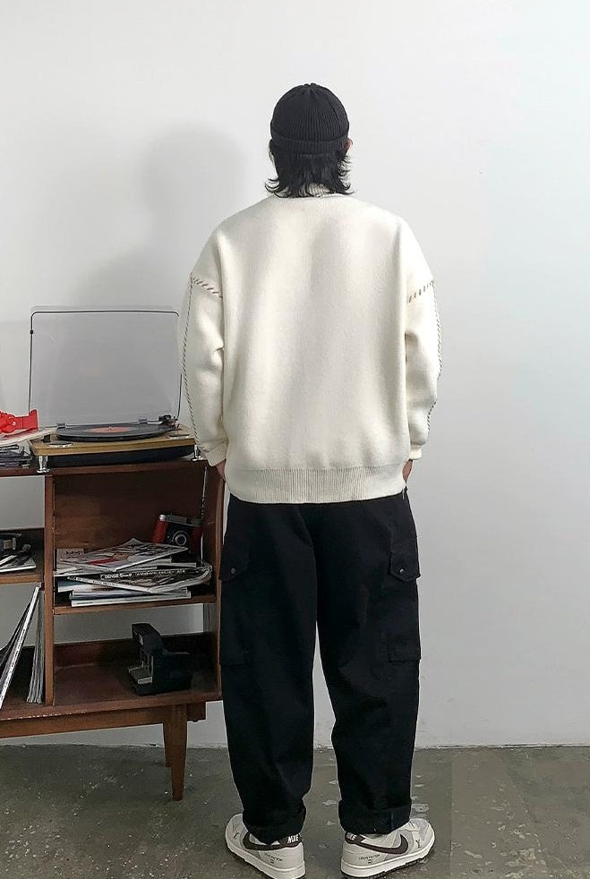 Heavyweight V-neck cardigan
