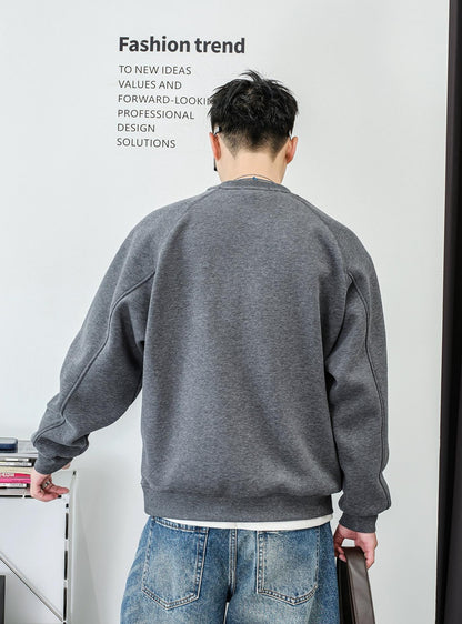 Casual fleece embroidered sweatshirt