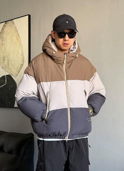 Bold Color Block Hoodie Jacket