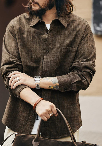 カジュアルバンブーコットンシャツ