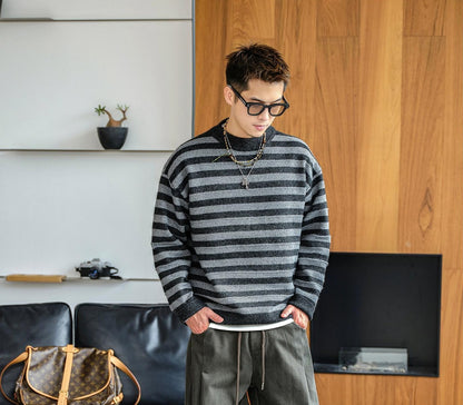 Retro Striped Knit Sweater