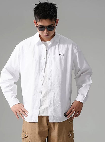 カジュアル刺繍シャツジャケット