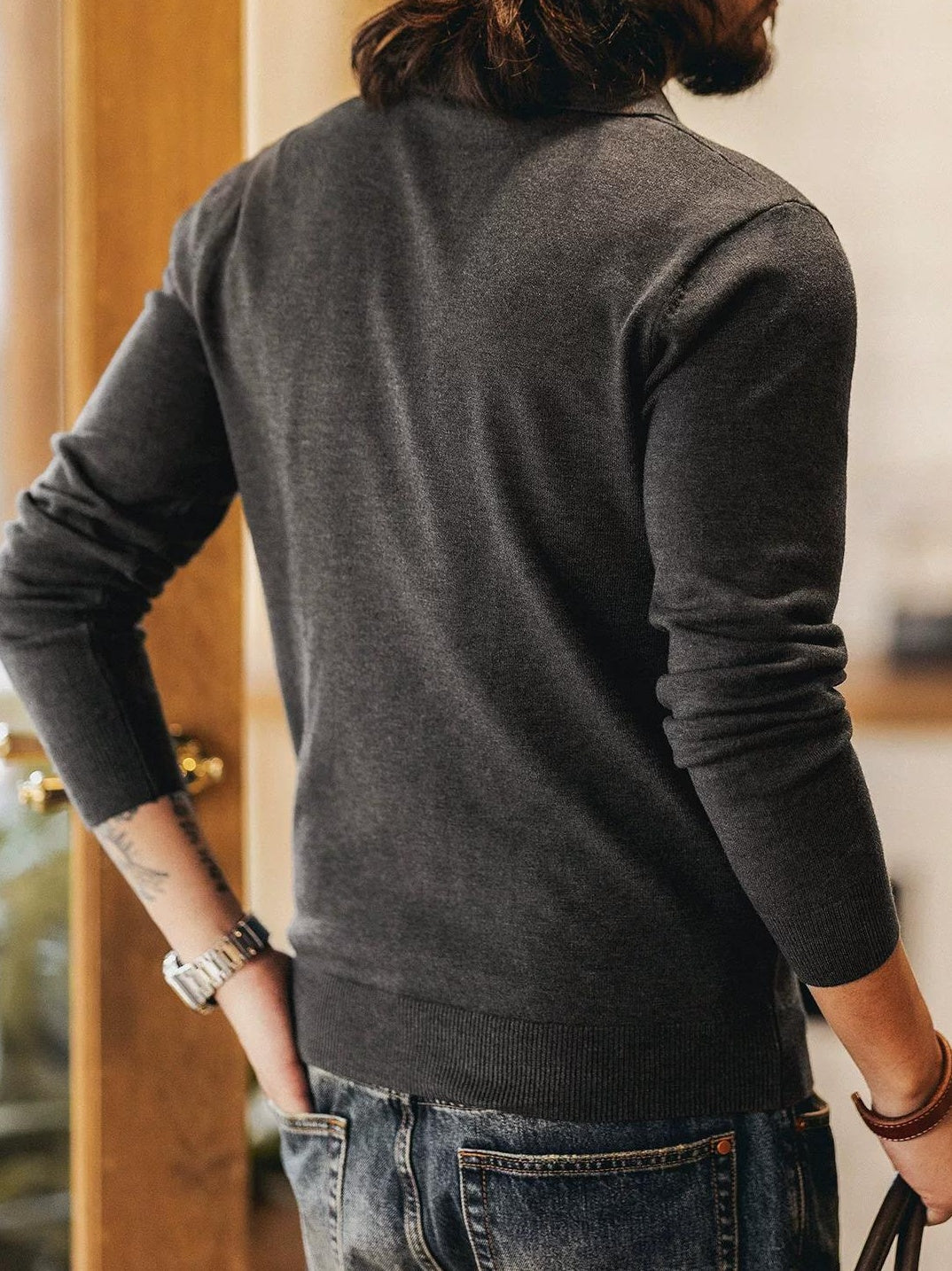 スリムフィットポロセーター