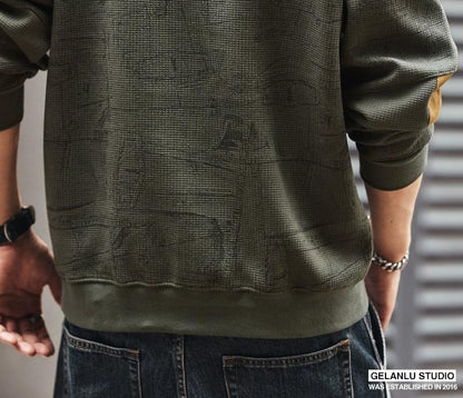 ブルーヘビーウェイトフリースセーター