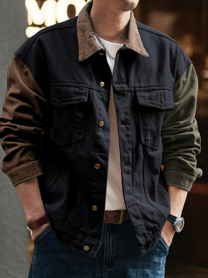 レトロカラー・ブロックジャケット