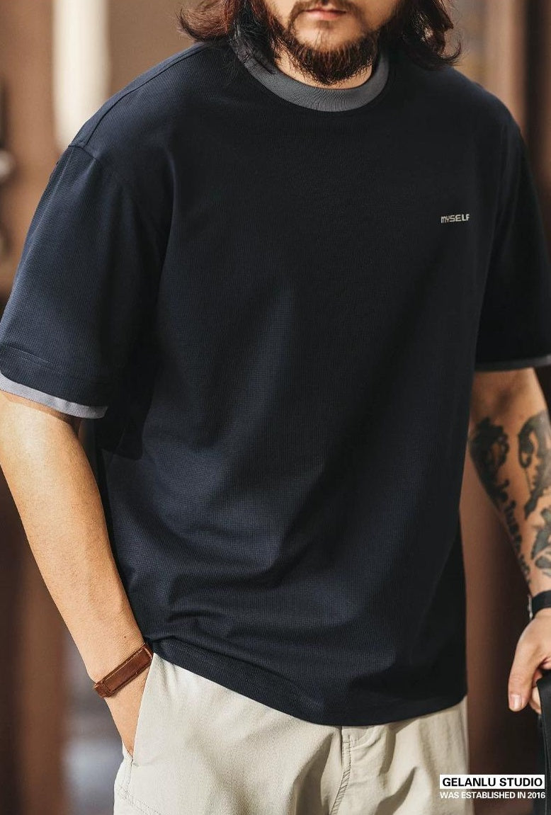 アイスシルク カラーブロック Ｔシャツ