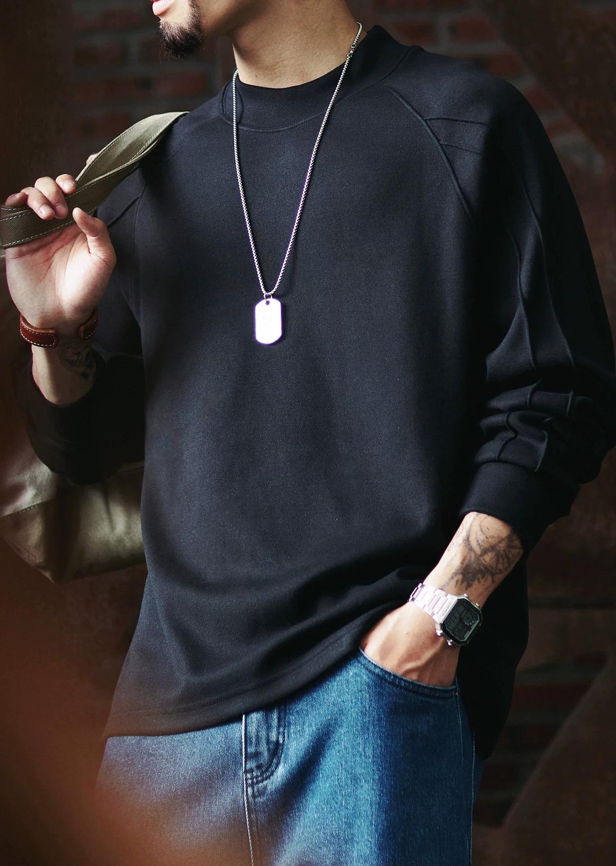 オーバーサイズ サーマル ロングスリーブ Tシャツ