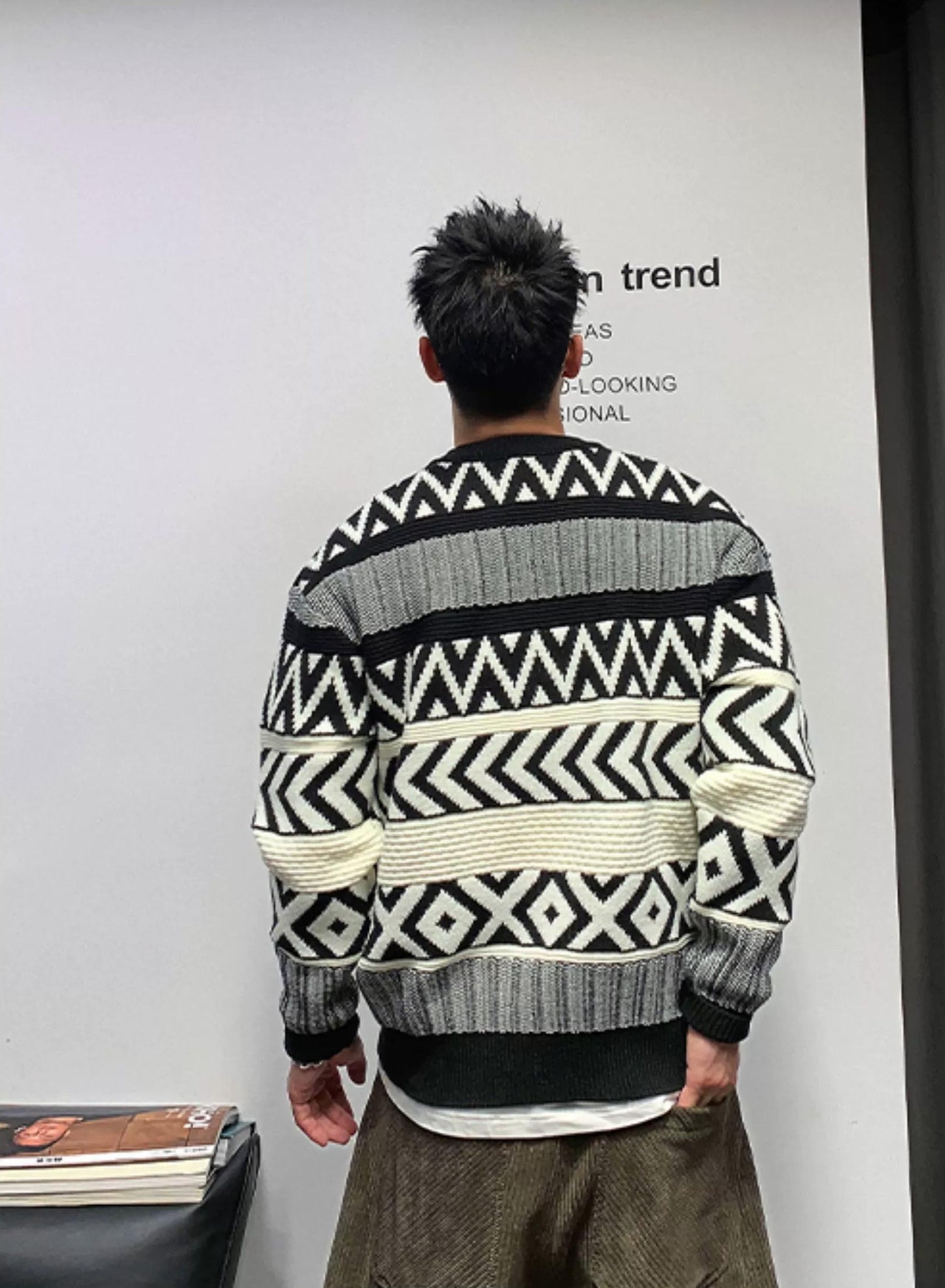 Vintage Retro Crew Neck Sweater