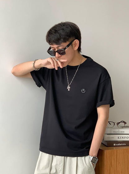 Smiley Face Embroidered Tee