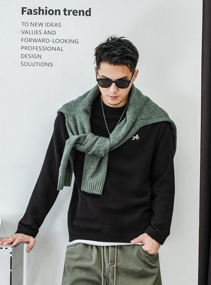 Cozy Mixed Fabric Long Sleeve