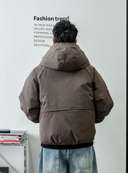 ドローストリングフードダウンジャケット