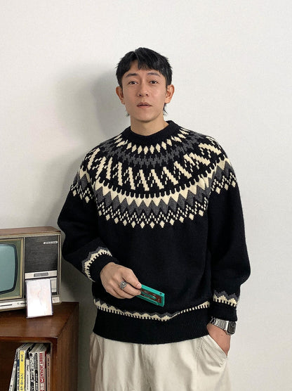 Retro Fair Isle Knit Sweater