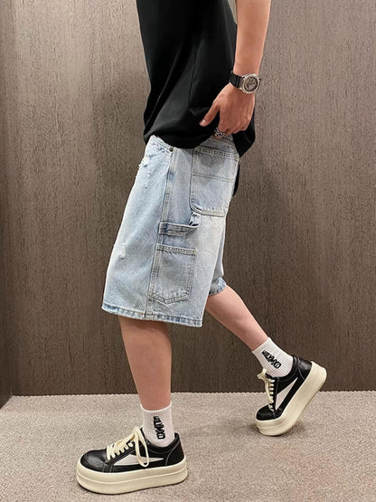 Casual Distressed Denim Shorts
