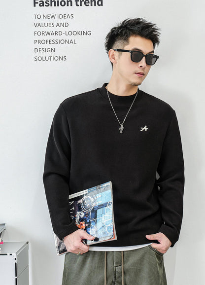 Cozy Mixed Fabric Long Sleeve