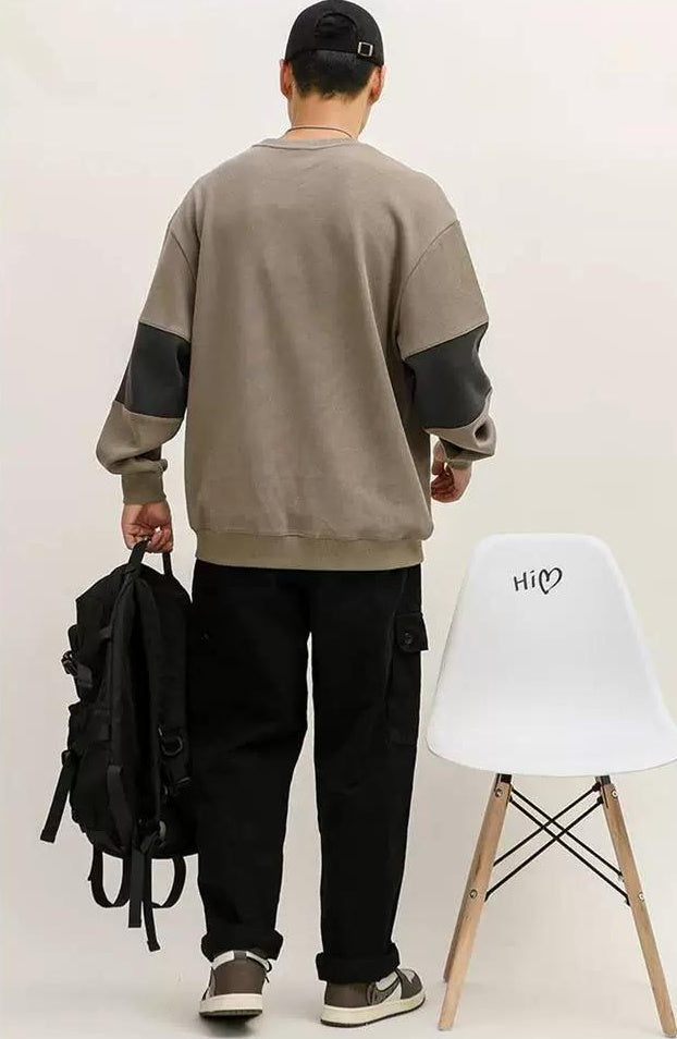 レトロカラーブロックスウェットシャツ