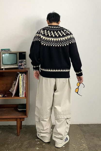 Retro Fair Isle Knit Sweater