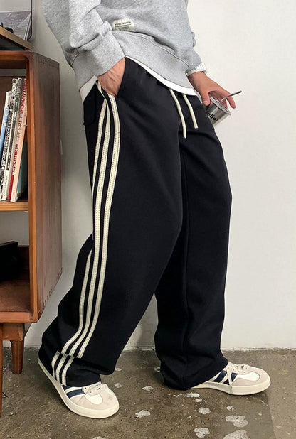 Casual Striped Elastic Pants