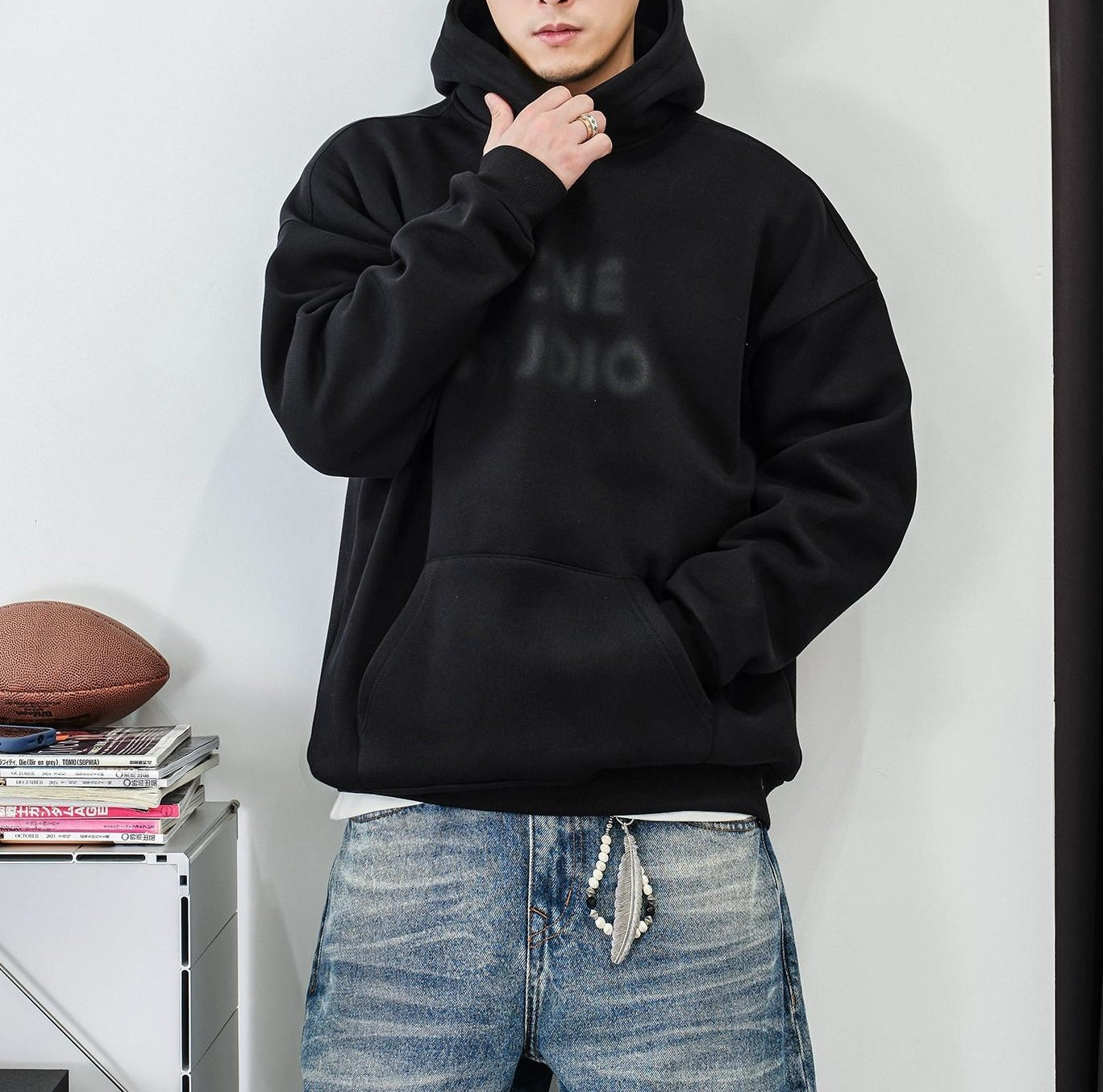 Fleece hooded jacket