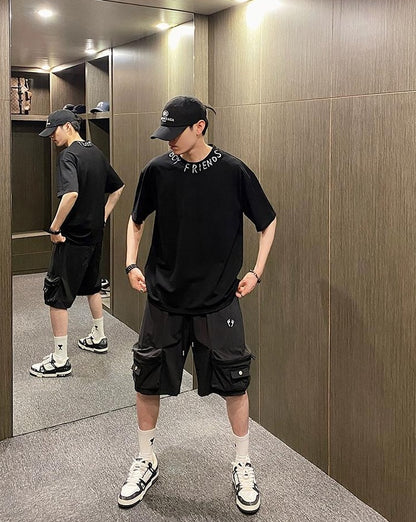 Embroidered Utility Shorts