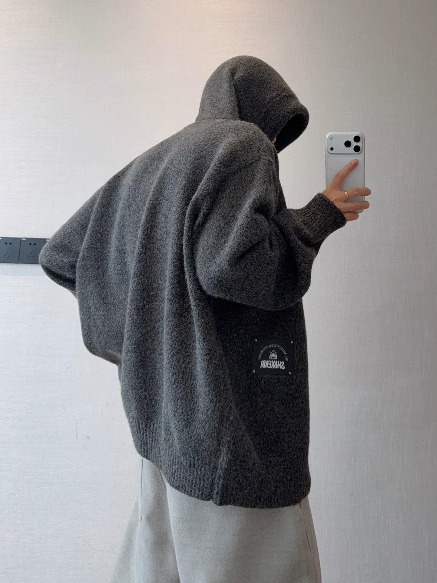 コージー フード付き セーターコート