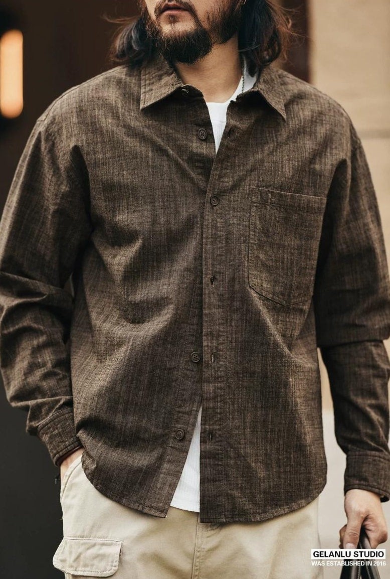 カジュアルバンブーコットンシャツ