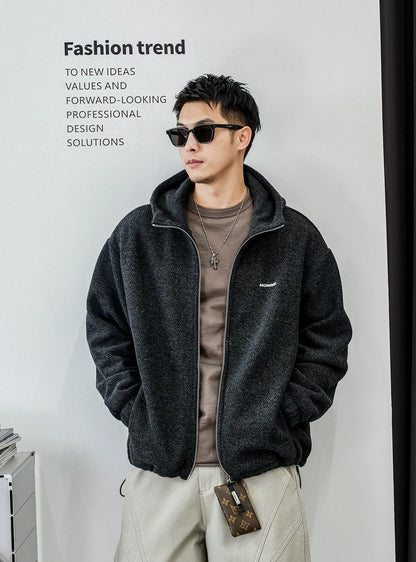 コージー フーデッド カーディガン ジャケット