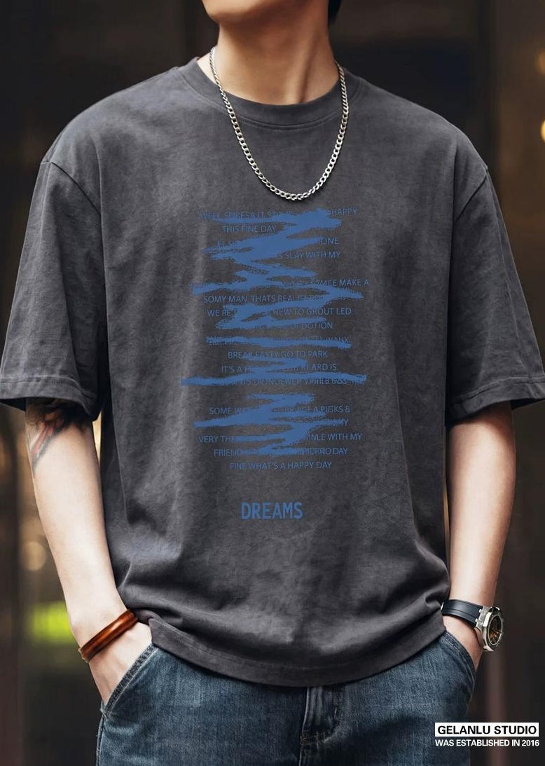 レトロプリント ルーズフィットTシャツ